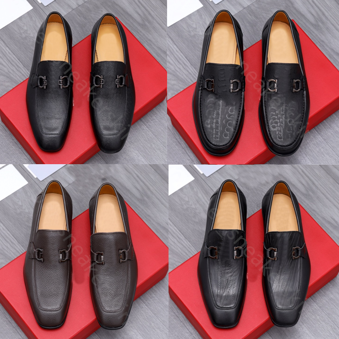 

Classic Designers Shoes Mens Fashion Loafers Genuine Leather Men Business Office Work Formal Dress Shoes Brand Designer Party Wedding Flat Shoe Size 38-46