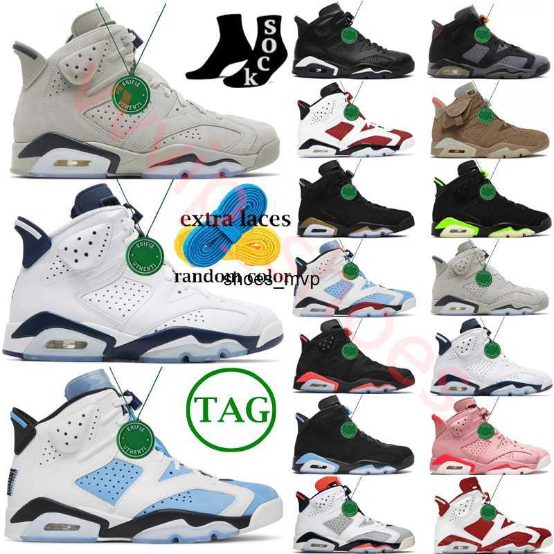 

Basketball Shoes Sports Trainers Sneakers University Blue Electric Green Cactus Infrared White Barely Rose Unc 6 6S Mens Jorden Sneaker, Color # 18
