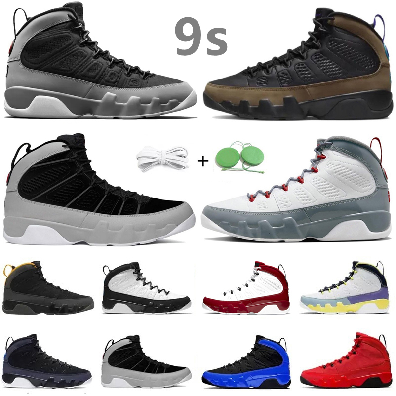 

Jumpman 9 9s Men Basketball Shoes Sneaker Light Olive Fire Red Particle Grey Chile Gym Red Black White Racer University Gold Blue Mens{category}, Color#15
