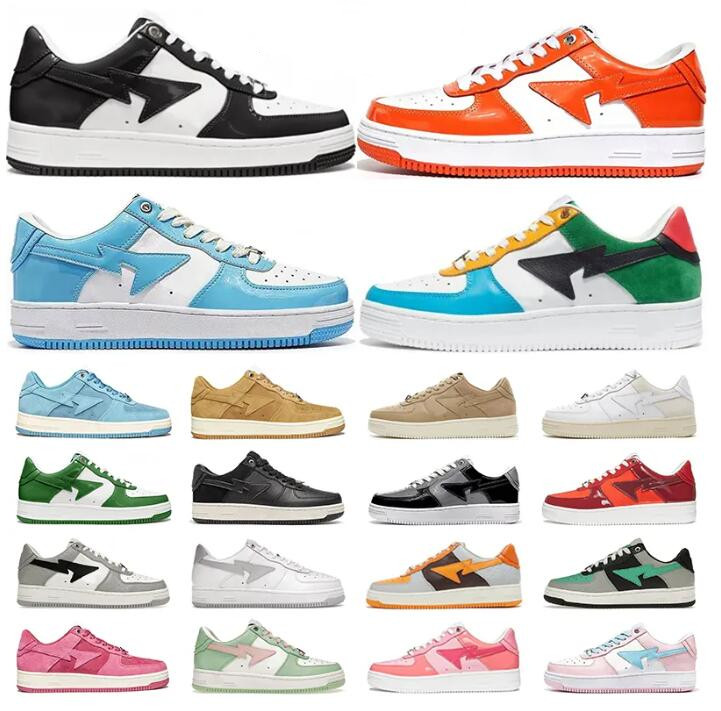 

New Bapestas Sk8 Sta Mens Womens Casual Shoes Designer Bapesta Black White UNC Tokyo Blue Suede Sail Pastel Green Mens Trainers Outdoor Sneakers