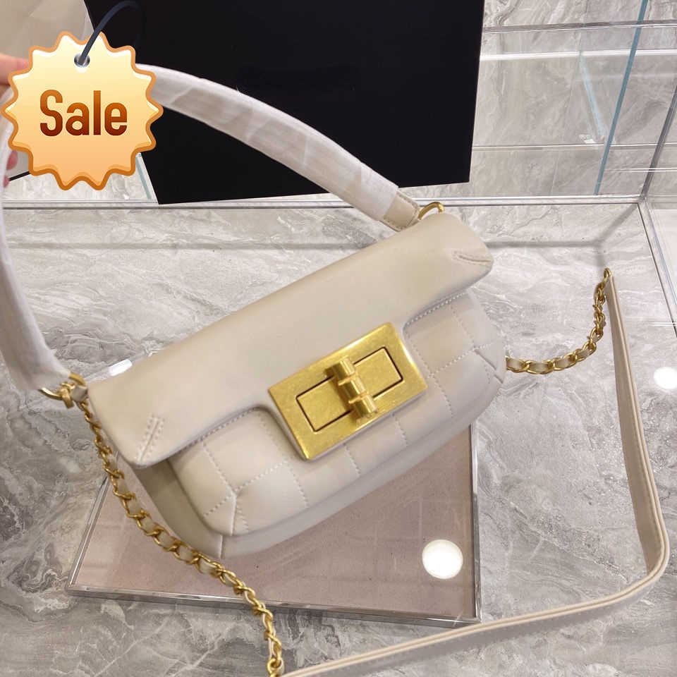 

Luxury Designer Handbag Shoulder Bags Crossbody Bag 2023 New Fashion Women's Generous Lock Armpit Wide Shoulders Strap Portable Envelope Bag Factory Direct Sales, Beige