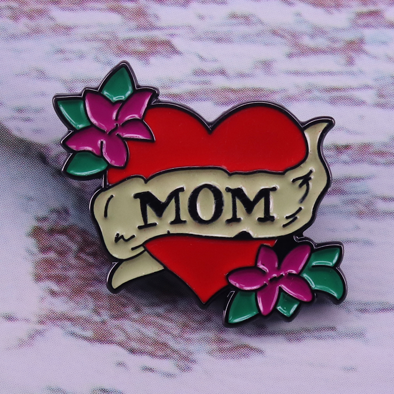 

Mom tattoo soft enamel pin perfect art collection to show your love, As picture