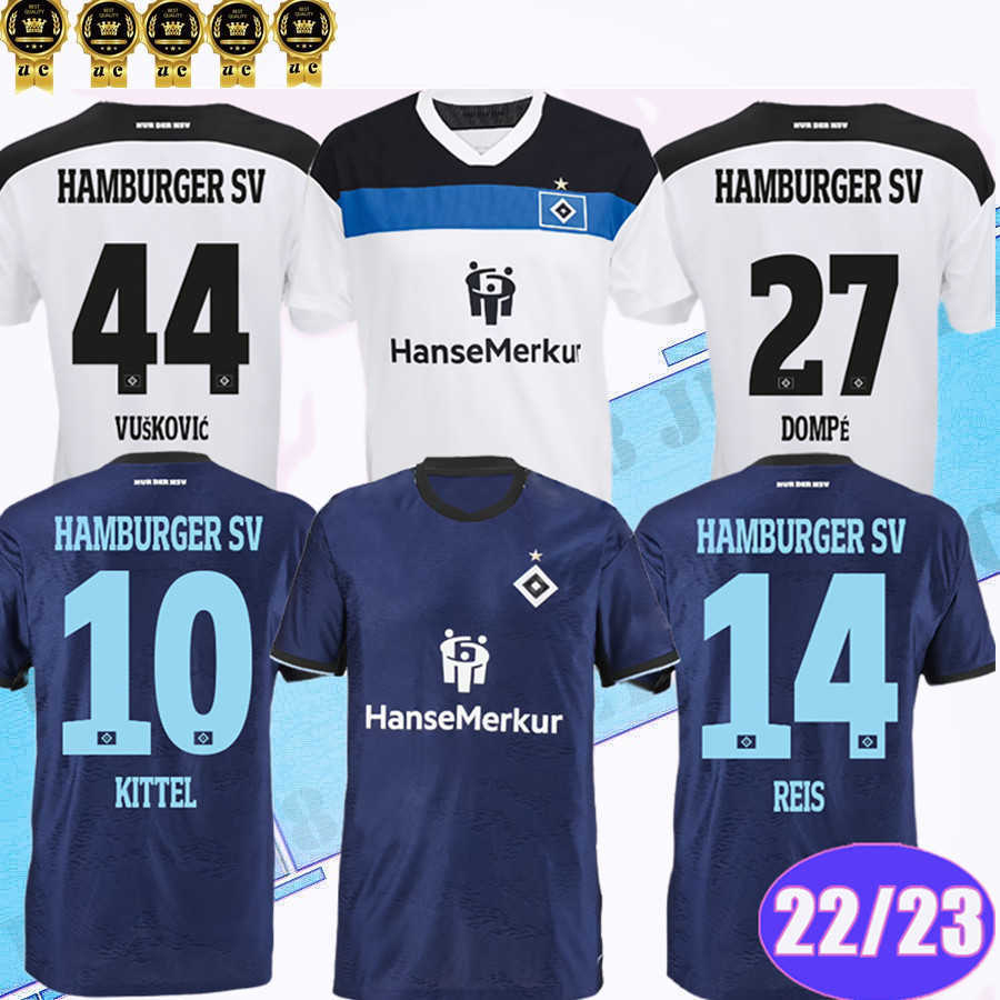 

22 23 HaMbUrGer SV VAGNOMAN LEIBOLD Mens Soccer Jerseys BILBIJA KITTEL BENES GLATZEL KONIGSDORFFER Home Away Football Shirt Short Sleeve, 22 23 away no patch