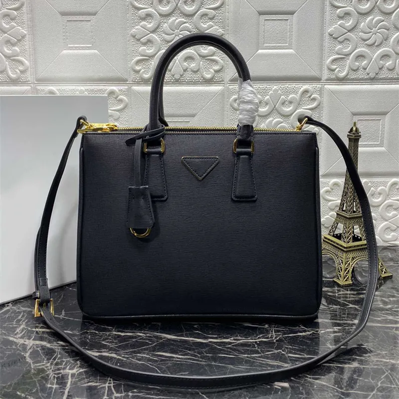 

Cosmetic Bags Cases Designer tote luxury Galleria Saffiano Leather Shoulder Bag Women Luxury Fashion Handbag Black Prad Bags, Beige