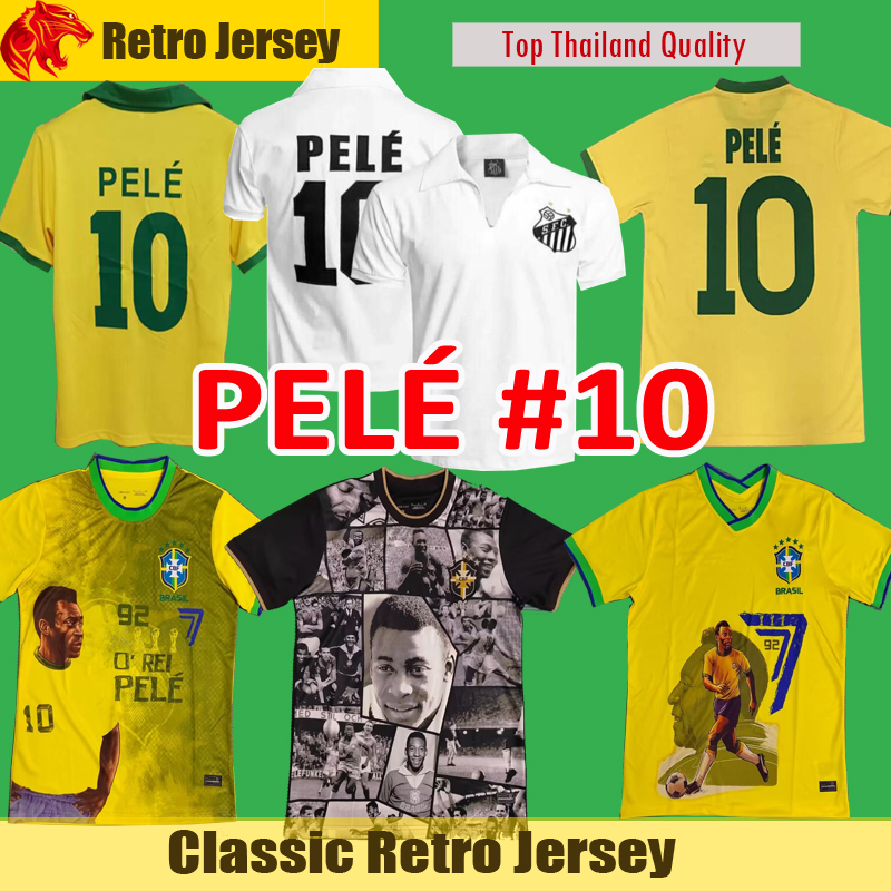 

1956 1970 Retro Soccer Jerseys Brazils PELE Jersey #10 HOME MEN Classic SANTOS FOOTBALL SHIRTS S-XXL, Pele special