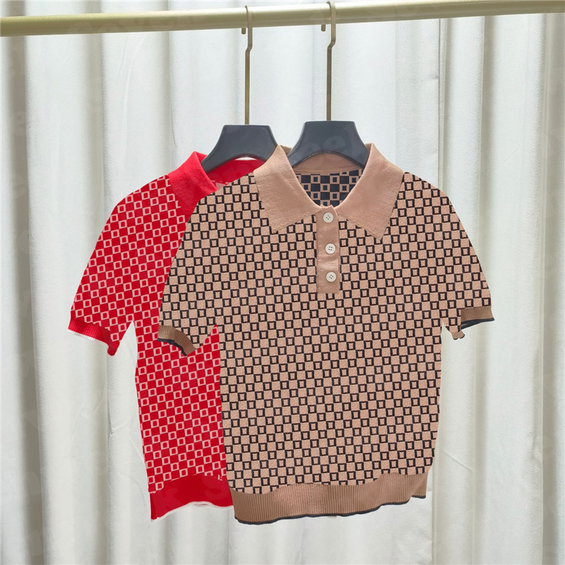 

Letter Knit Polo Sweaters T Shirts For Women Fashion Short Sleeve Knitted Hoodie Fashion Slim Sweater, Khaki