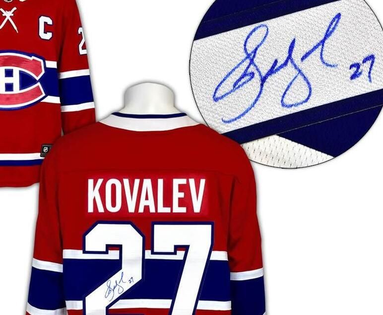 

Sergachev Brodeur Alexei Kovalev Signed Autograph signatured Autographed auto jersey shirts, Black