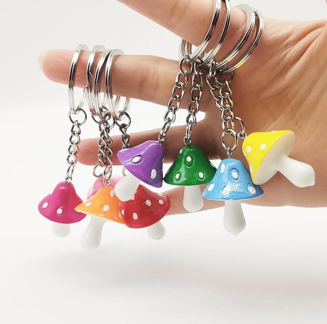 

Cute Plant Mushroom Key Rings for Women Cartoon Resin 8 Color Keychains Girl Children Bag Pendant DIY Jewelry Gifts4722502