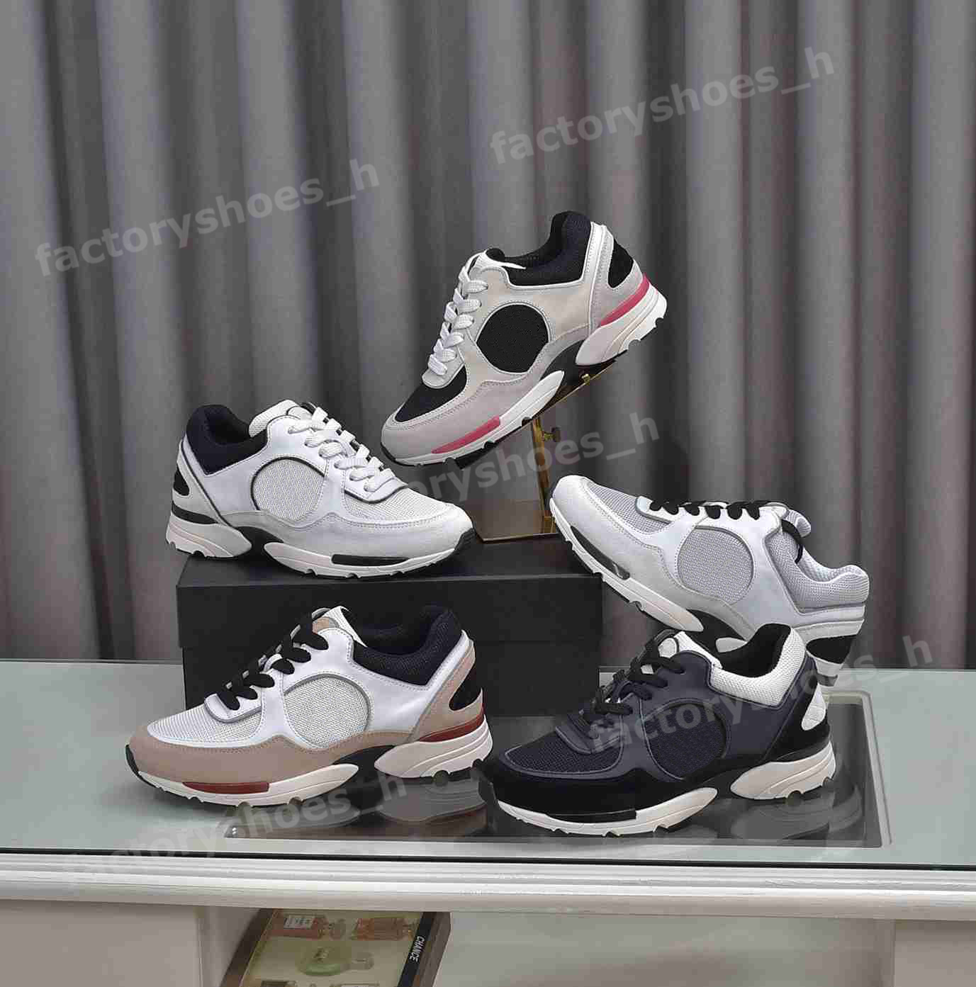 

Designer Casual Shoes Calfskin Sneakers Reflective Sneaker Vintage Suede Leather Trainers Patchwork Leisure Shoe Platform Lace-up Print Trainer, Color18