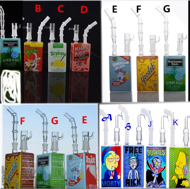 

Hitman Glass Bongs Dab Juice Box Oil Rigs Water Bong Heady Pipe 14mm bowl Bubbler Water Pipes