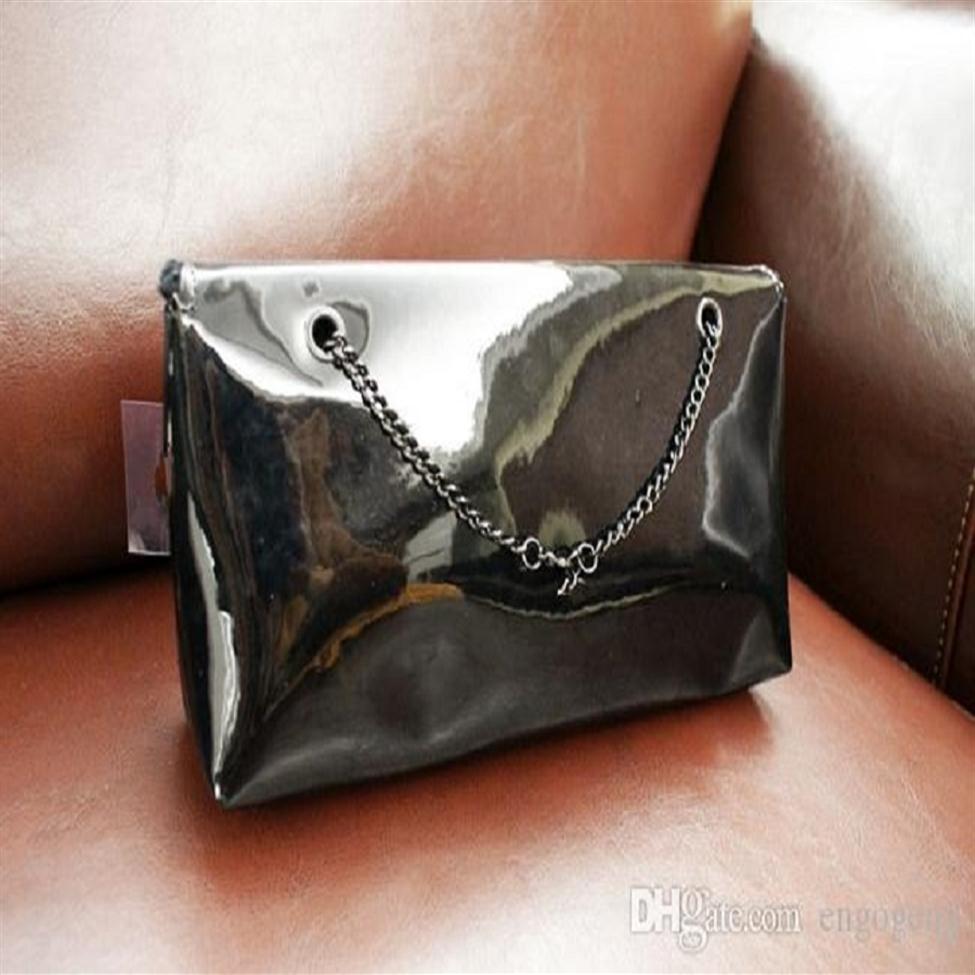 

Classic style black PU Coat of paint chain Bag women handbag Cosmetic Makeup Storage Case VIP gift bag2785