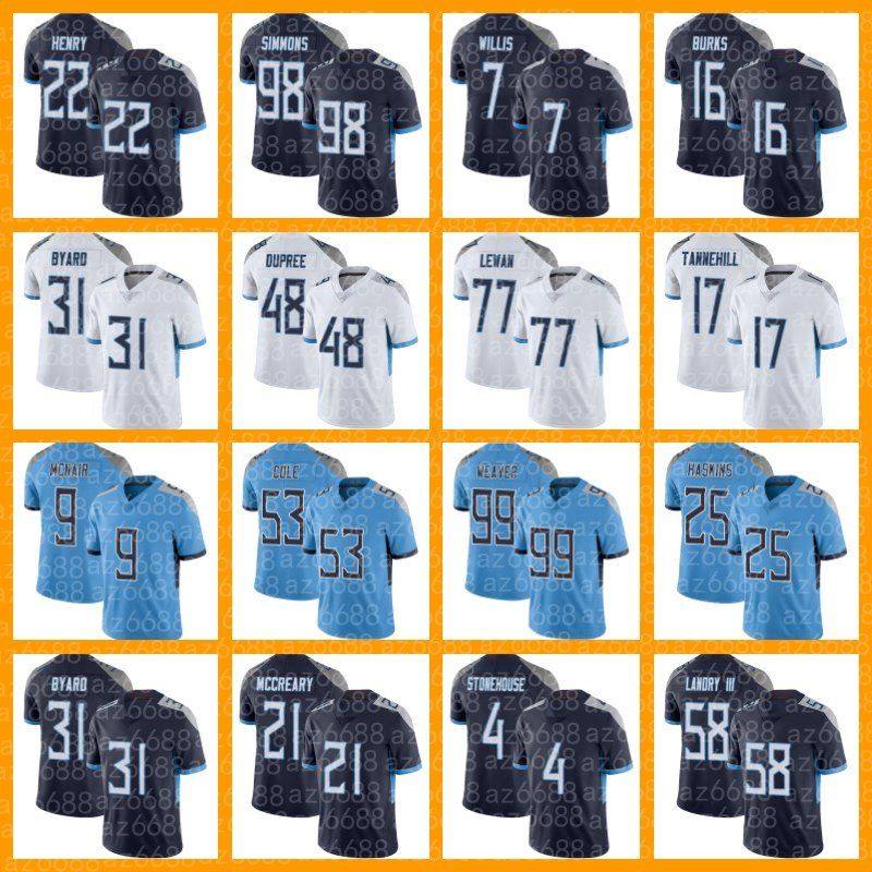 

Tennessee''Titans''Football Jersey Jeffery Simmons Ryan Tannehill Derrick Henry Malik Willis Robert Woods Nick Westbrook-Ikhine Caleb Farley, Csutom men jersey