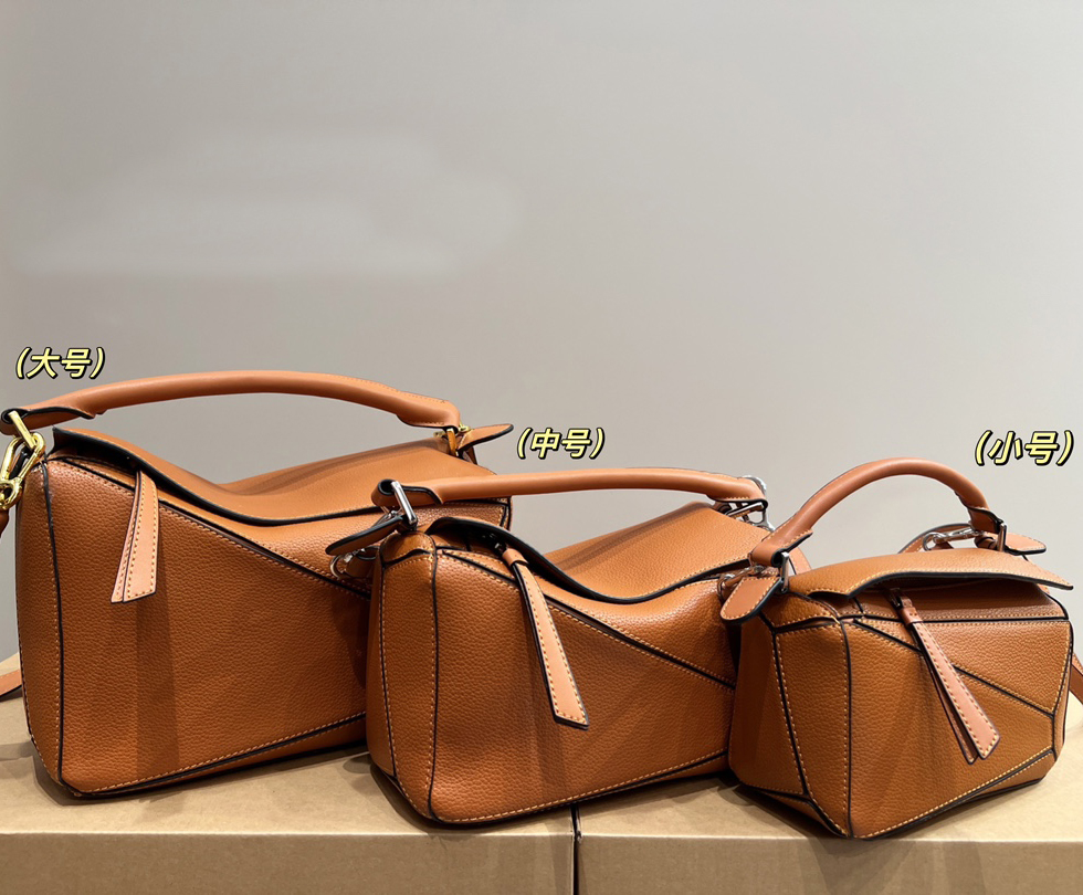 

Luxury Designer Bag Genuine Leather Handbag Shoulder Bucket Woman L Quality High Fashion Women Clutch Totes CrossBody Cowhide Geometry Puzz le Classic Square, With logo 13