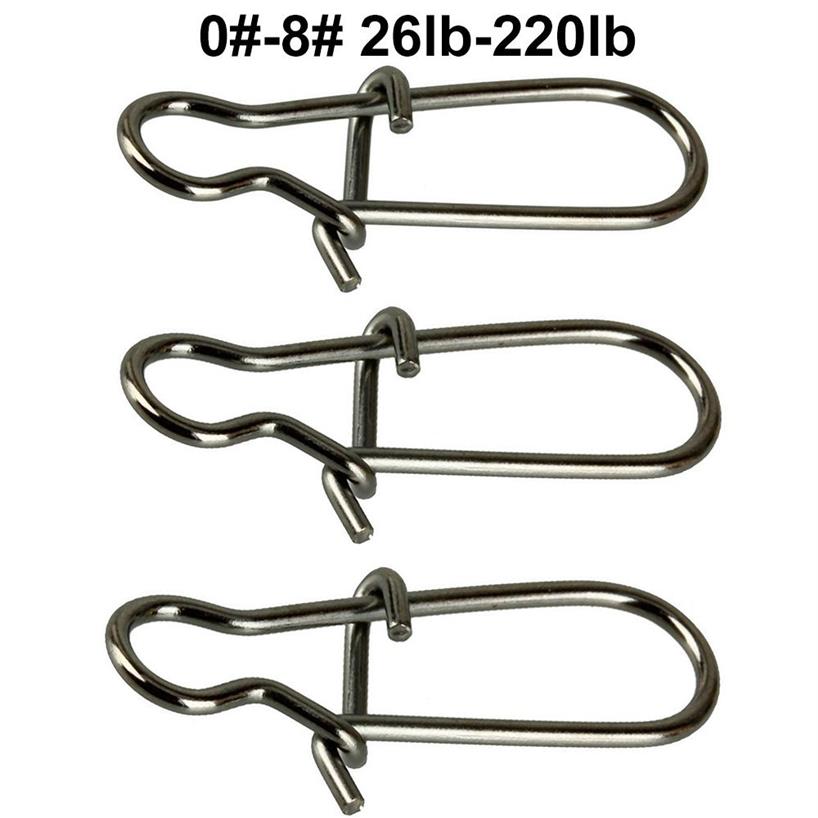 

100pcs Duo Lock Snaps Size 0#-8# Black Nice Snap Swivel Slid Rings Stainless Steel USA Fishing Tackle Kit - Test 26LB-220LB252r