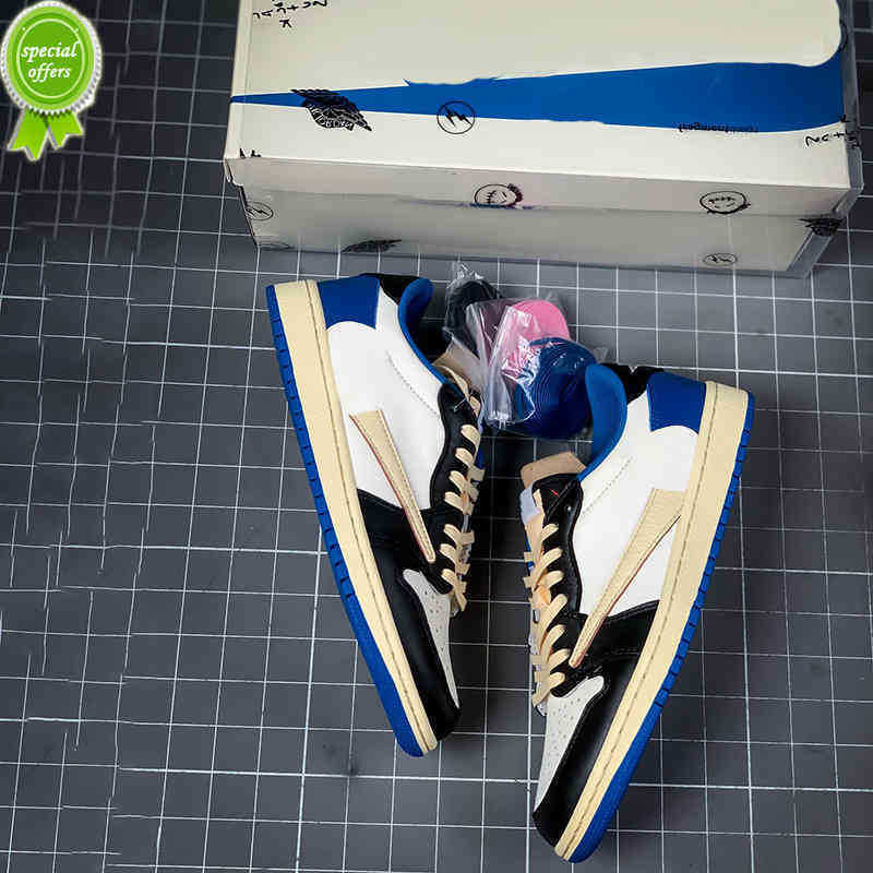 

Casual Shoes Boots Shoes Travis Scotts x Fragment Design OG 1S Low Mens Basketball Luxury designer Jumpman 1 Military Blue Womens running