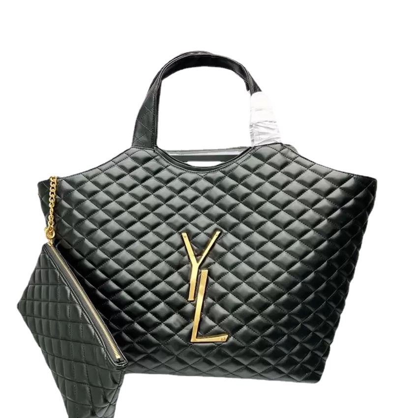 

Large Capacity Fashion Tote Women Luxurys Designer YL Quality Crossbody Shopping Beach Bags Famous Beach Shoulder Bag Purse Genuine Handbags, White with gold logo
