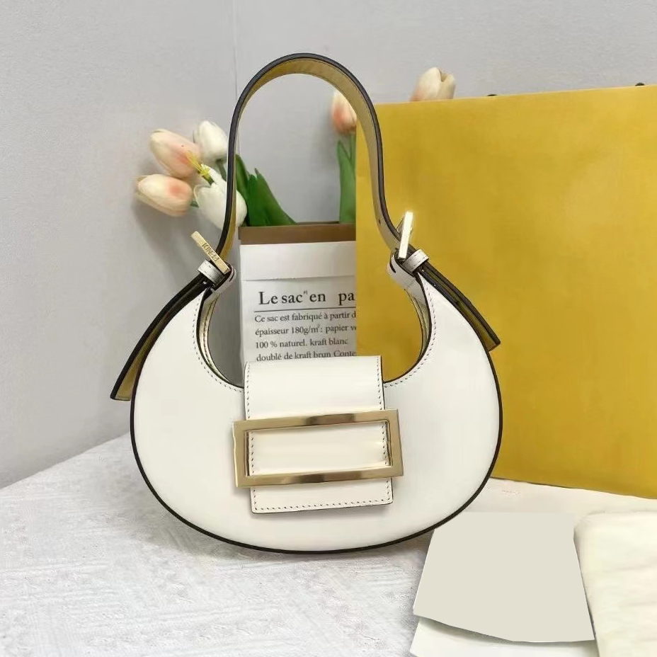 

Classic Women's Fend Mini Luxury Designer half moon Cookie Shoulder Bag totes leather fashion clutch handbags Detachable shoulder strap men wallets crossbody Bags, Blue