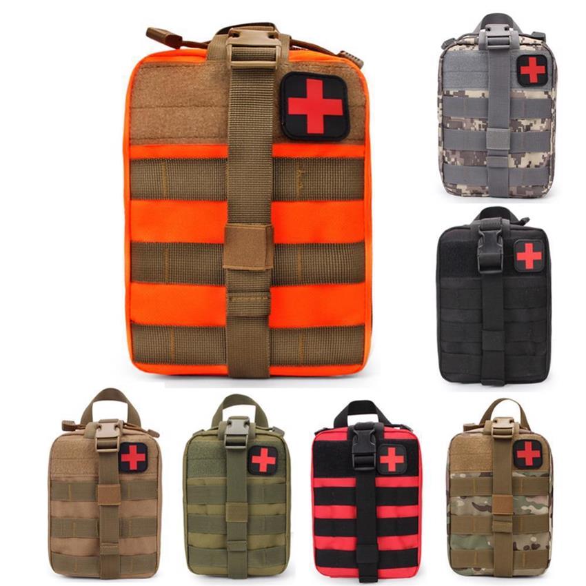

Survival Pouch Outdoor Medical Box Large Size SOS Bag Package Tactical First Aid Bag Medical Kit Bag Molle EMT Emergency183U, Brown