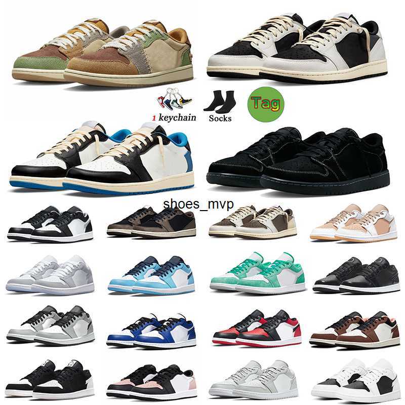 

Jorden1s reverse mocha basketball shoes jumpman 1 low men women sneakers Voodoo 1s Black Phantom UNC Wolf Grey Triple White Olive Bleached, B63 royal toe 36-46