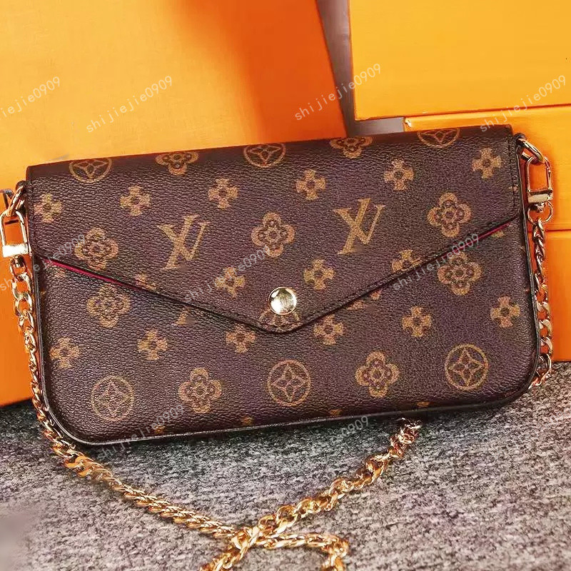 

Multi Felicie Pochette Women Chain Bags Wallet Messenger Leather Handbags Shoulder High Quality Flower louise Purse vutton Crossbody viuton Bag Dust bag, Freight/price difference