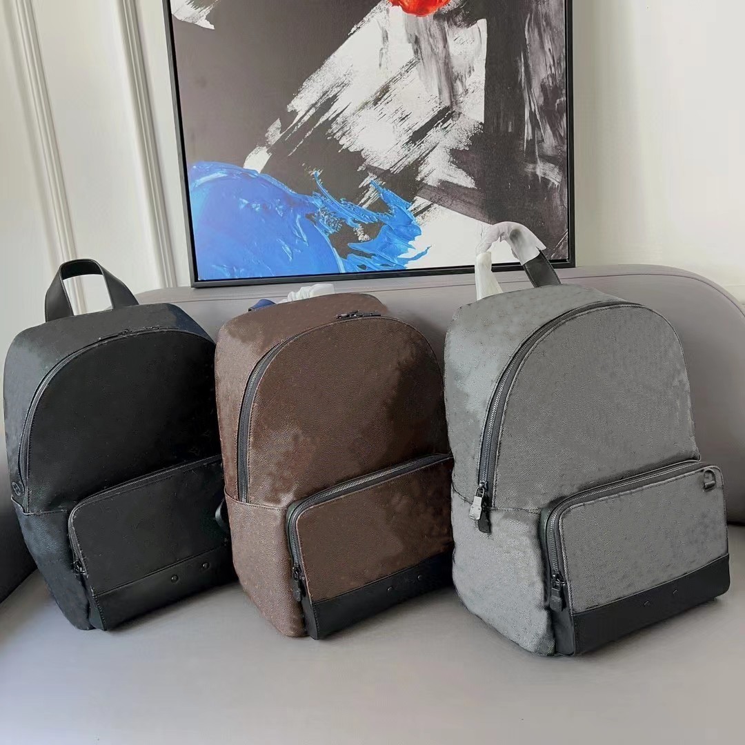 

Trekking Bags Backpack Designer Backpacks For Men Large Schoolbag Printed Men's Bag Fashion Double Shoulder, Black embossing