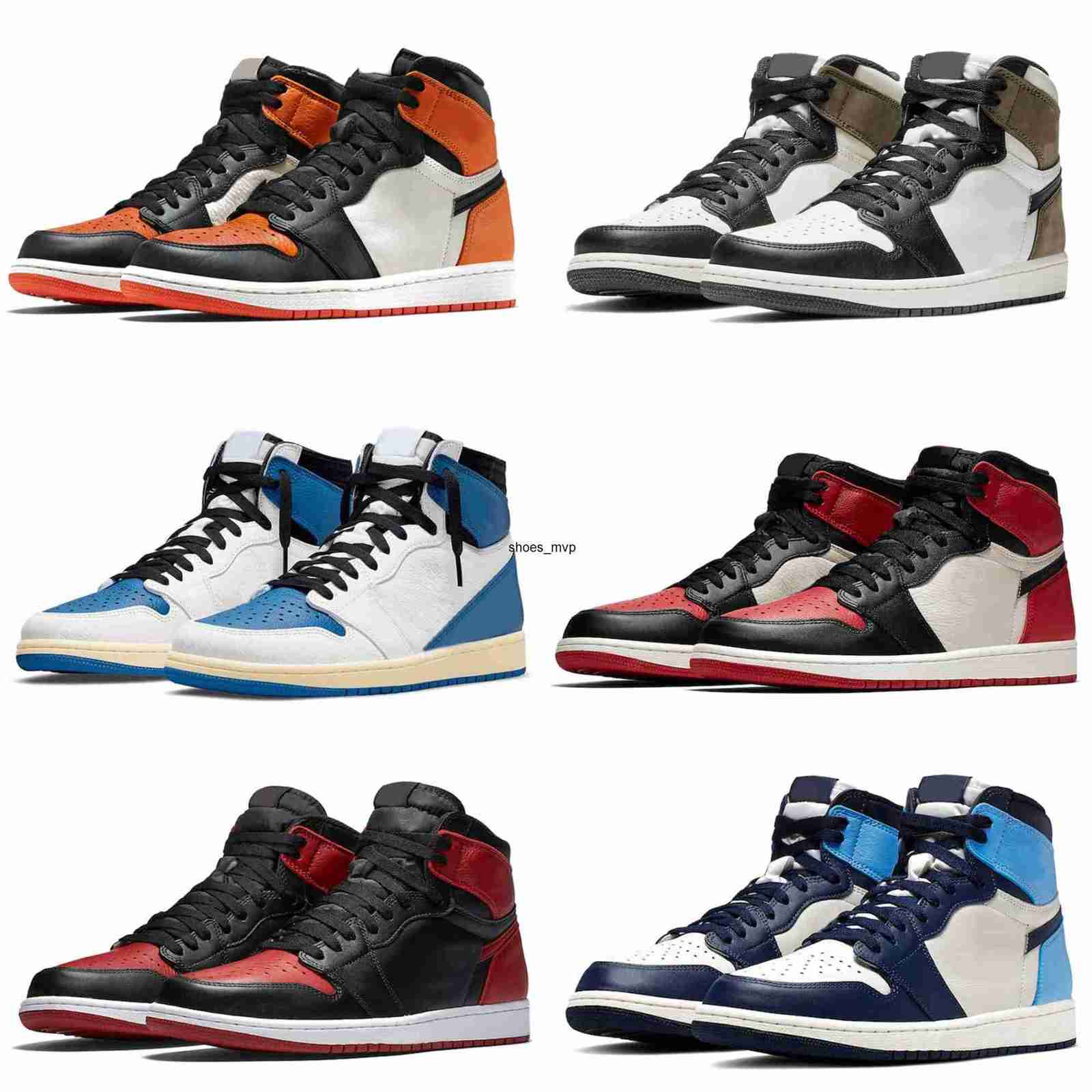 

2022 Authentic 1 High OG Hyper Royal Shoes University Blue 1S Travis Obsidian Union J Chicago Balvin Dark Mocha Banned Lost and Found Men