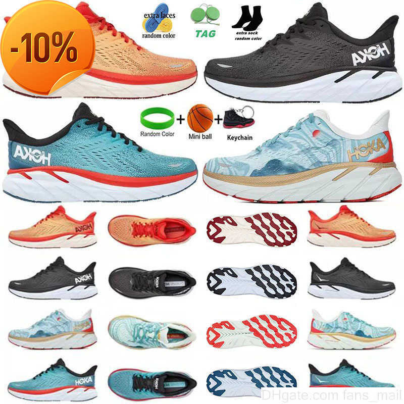 

new 2023 2022 Designer Women Men HOKA ONE Clifton 8 Athletic Shoe Shock Absorbing Road 2023 Fashion Mens Womens Sneakers Size 36-45 With Box 1th, Color 5