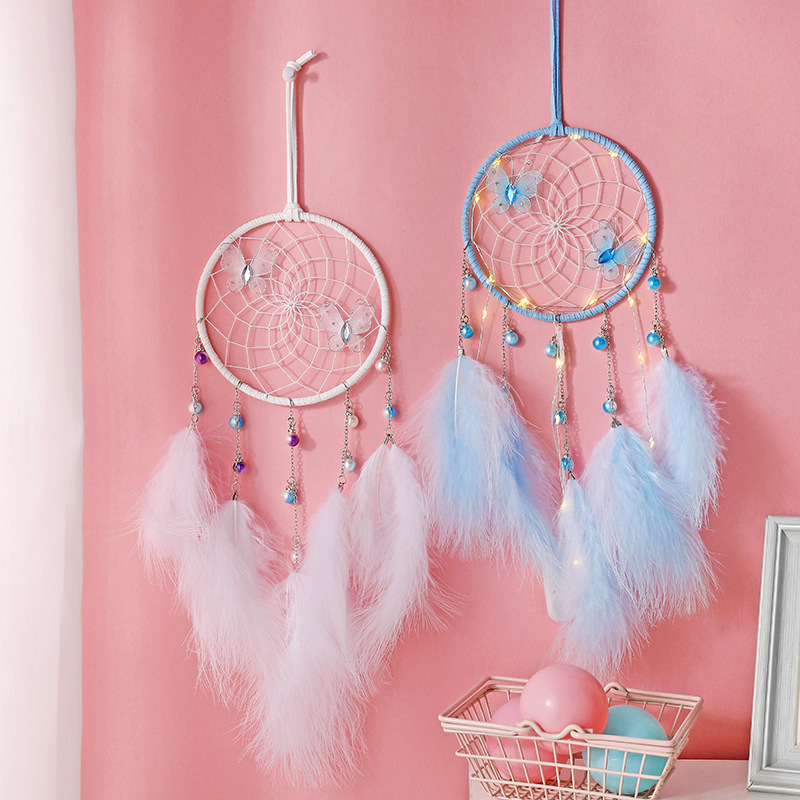 

Pearl Feather Dream Catcher Decorative Objects Tassel Chain Hanging Wind Bell Decoration To Send Friends Girlfriends Creative Gift 1222062