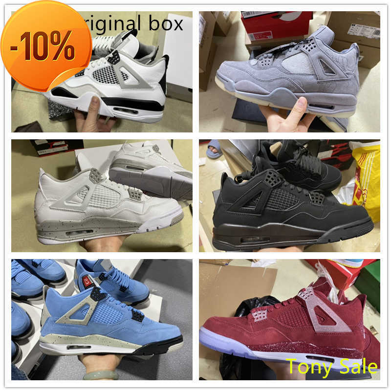 

2023 shoes with box j4 black cats 4s red thunder university blue military black kaws Oreo jumpman 4 men designer basketball shoes qinmin123