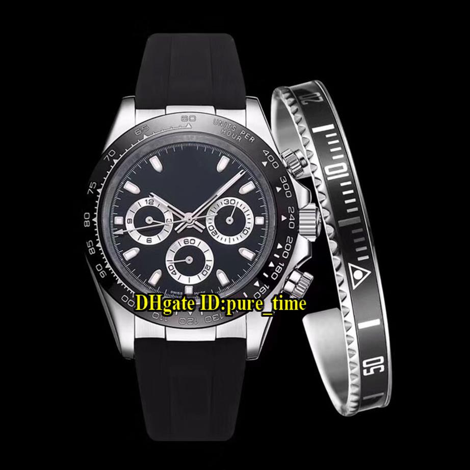 

Gift Bracelet 116518 Black Dial Asian 2813 Automatic Mens Watch Black Bezel Sapphire Glass Steel Case Rubber Strap New Watche209N, Rox30b (4)