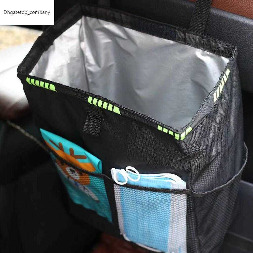 

Universal Foldable Car Trash Can Garbage Bag Lid Auto Back Seat Dustbin Waste Rubbish Basket Organizer Storage Car Accessories