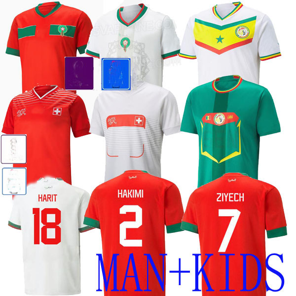 

2022 Morocco soccer jerseys Senegal Switzerland away HAKIMI ZIYECH Embolo Xhaha Rodriguez player version maillot football uniforms shirts HOME kids Ghana 2023 ESO, Ghana home