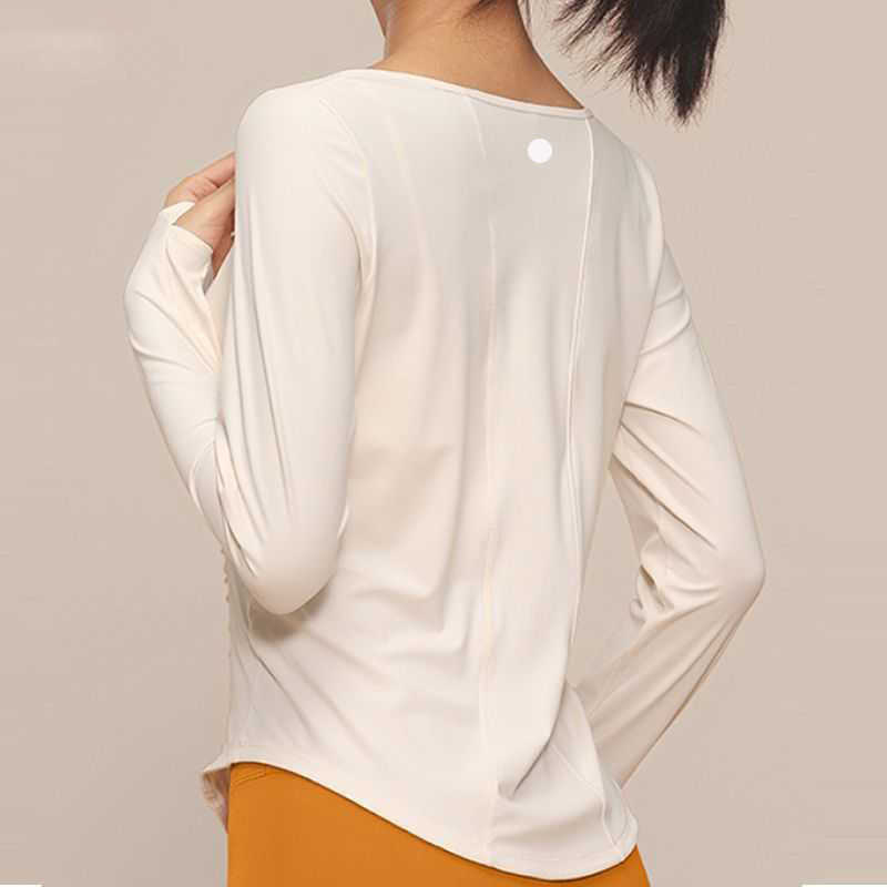 

Long Yoga T Shirt Suit Sleeve Moisture Absorption Professional Sports Shirt Fitness Dance Running Autumn Fast Drying Lululemens Womens Tshirts White 0XMW, Bluebell
