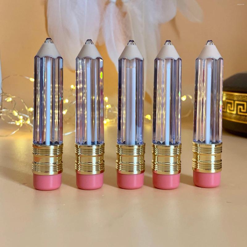 

Storage Bottles 50pcs 5ml Empty Lip Gloss Tube Container Clear Tubes Pencil Shape Lipstick Refillable Lipgloss Packing