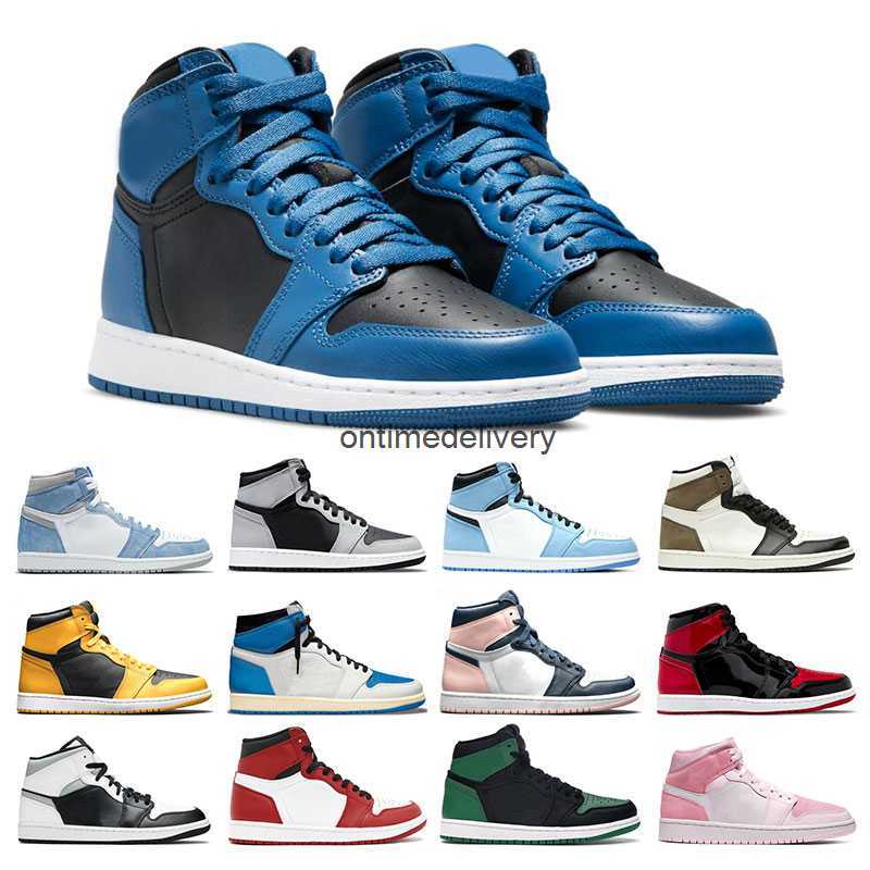

Jumpman 1 men basketball shoes Hyper Royal running sneakers University Blue Dark Mocha Bred Patent Burgundy Crush women sports trainers, 11