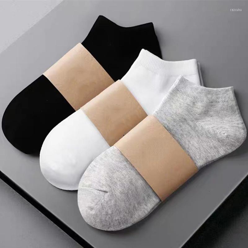 

Men's Socks 3pairs Men Breathable Sports Women Low-Cut Boat Soft Soild Color Cotton Ankle Sock Business Invisible, Black