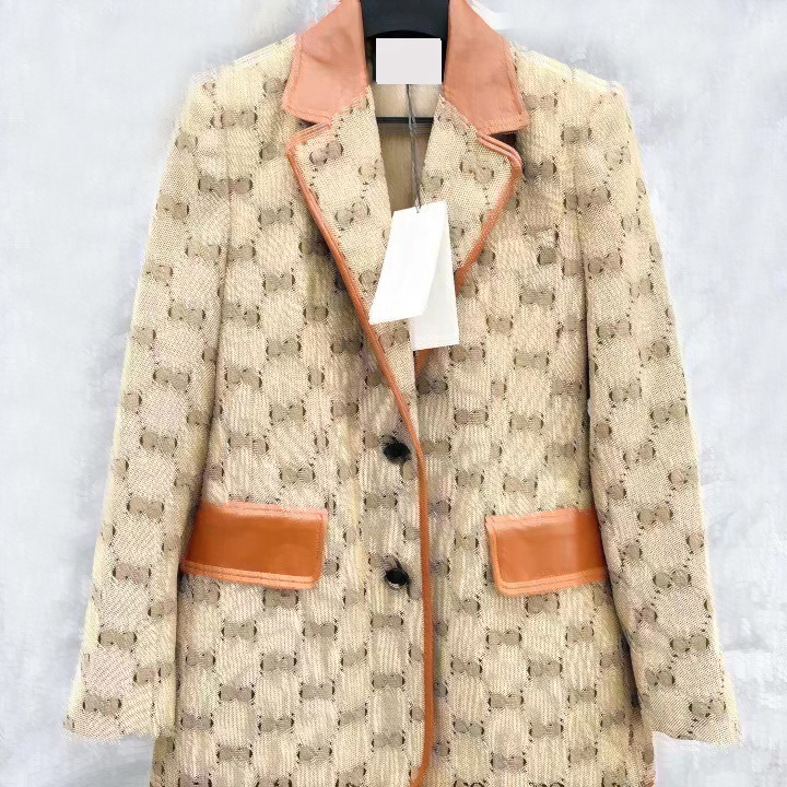 

women suit designer clothes blazer double G spring new released tops E81, Brown