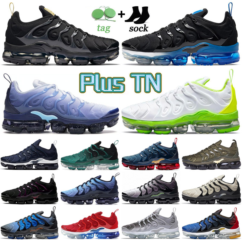 

TN Plus Running Shoes Men Women Black Bubblegum Yolk Cherry Cool Grey Neon Olive Pure Platinum Dark Blue Mens Womens Sports Sneakers 40-47, Color 8