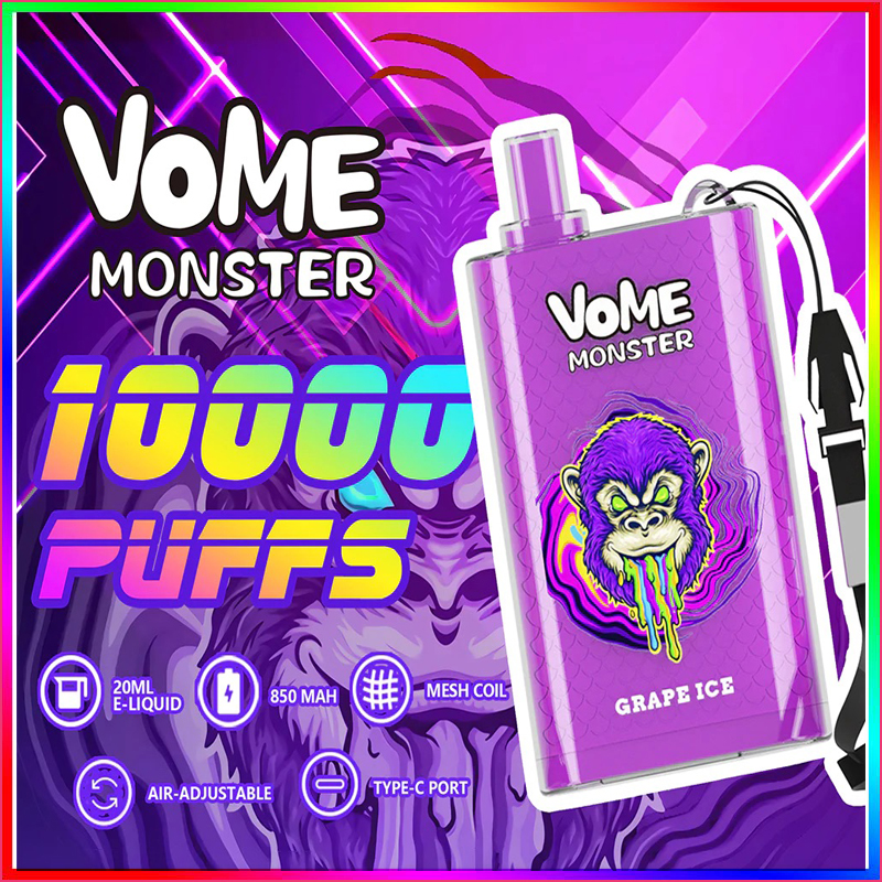 

Vome Monster 10000 Puffs Disposable E-cigarettes Puff 10K 20ML vape 850mah Rechargeable Battery disposable vapes Mesh Coil Cigvapes