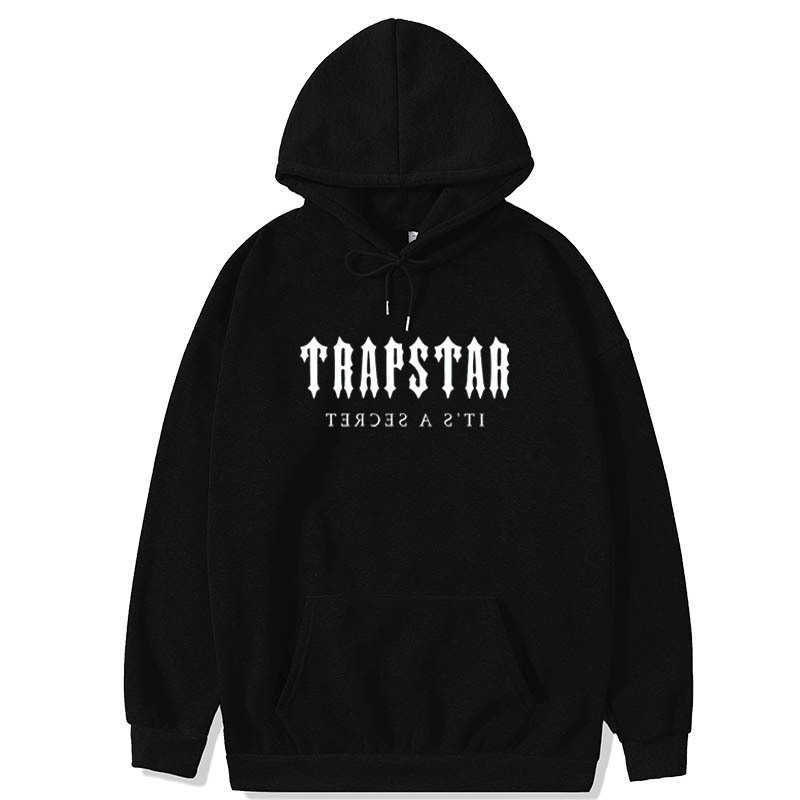 

Men's Hoodies Sweatshirts New Sweater Trapstar Letter Casual Street Youth Cotton Red Black Print Plush Hooded, White fleece 1