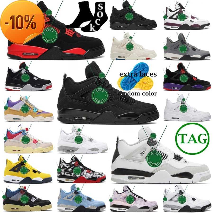 

NEW Air Jumpman 4 4s Basketball Shoes Mens jordens Military Black Cat Red Thunder White x Cement Oreo Things University Blue Thunder Bred Pu, Color # 8