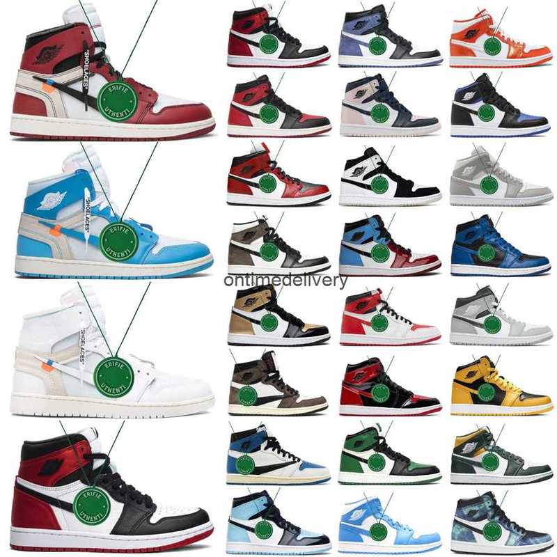 

Basketball Shoes Sneakers Sports White Black Bred Toe Fearless Dark Mocha Peter Moore Bubble Gum High Off Jumpman 1S Men Women X Unc, Color # 17