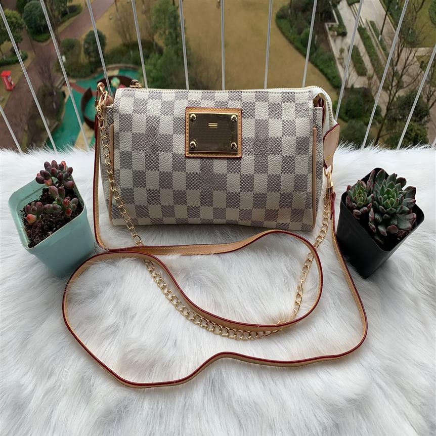 

2023 Topo quality Women Cross Body Shoulder Baga Crossbody Chain Bags Fashion Small Messenger Bag Female White grid Handbags Leath285s, Brown old flower