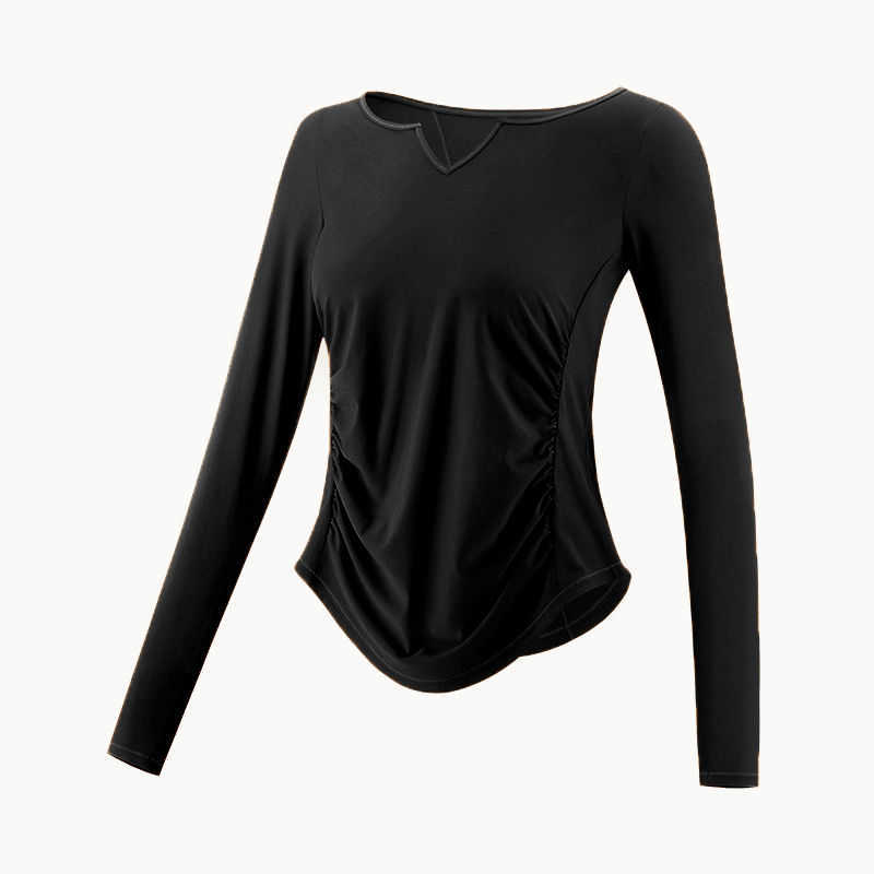 

Suit Shirt Yoga Long T Sleeve Moisture Absorption Professional Sports Shirt Fitness Dance Running Autumn Fast Drying Lululemens Womens Tshirts White ER8B, Milk apricot color
