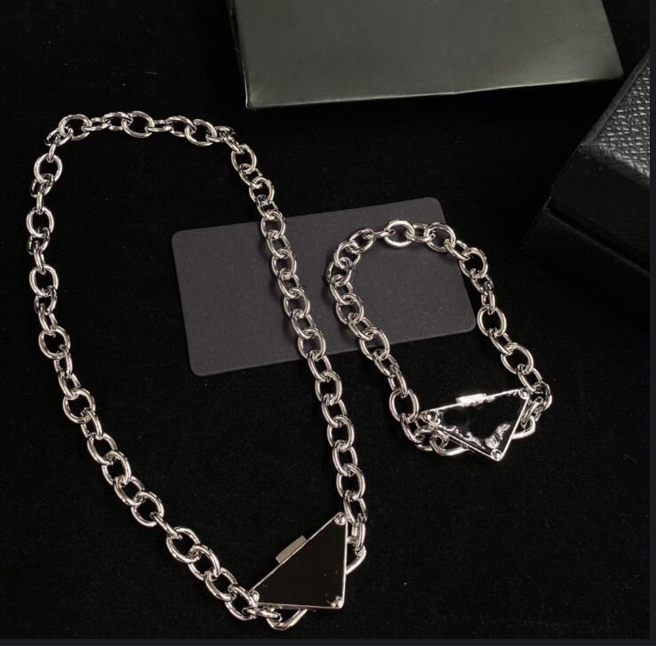 

Fashion Man Cuba Thick chain Necklace Inverted Triangle Letter Bracelet Lady Hiphop Rock Punk Jewelry Sets Women birthday party Gifts PSN1--03, Such as picture color