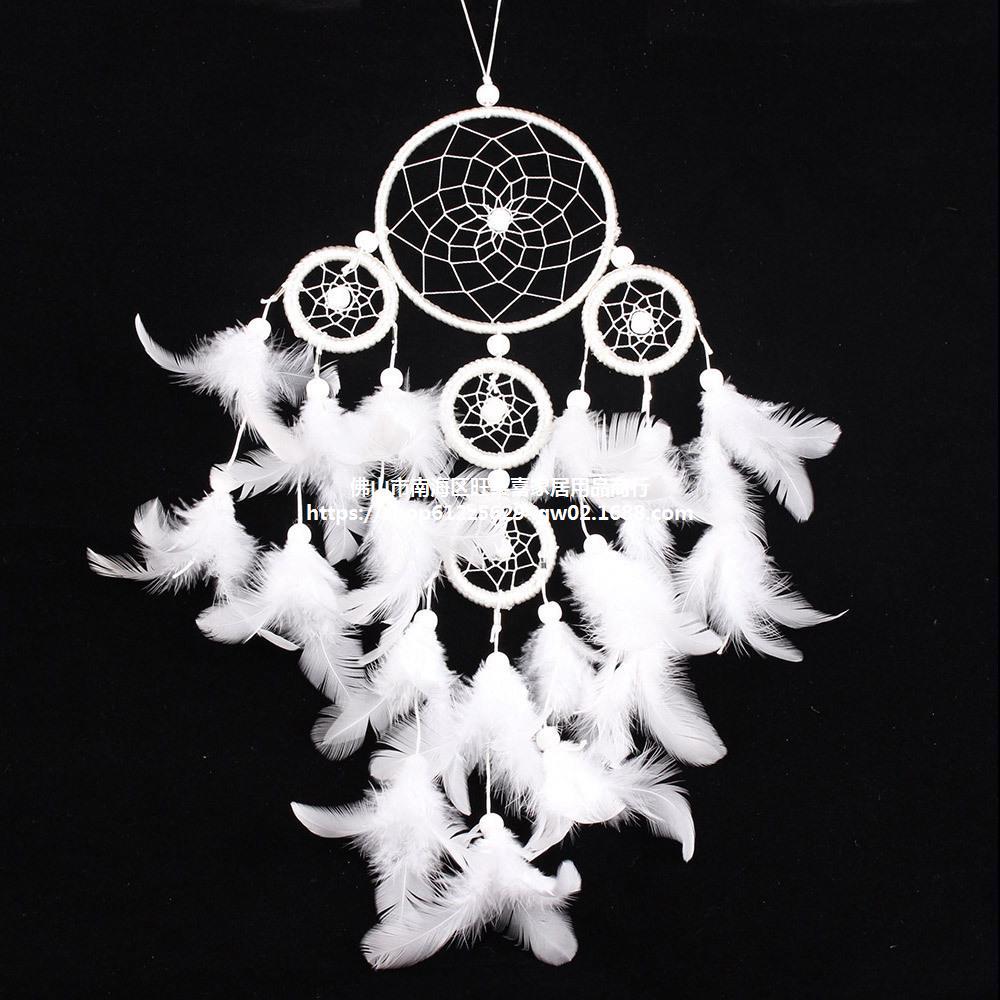 

White Dream Catcher Decorative Objects Colored Girl Room Decoration Feather Hanging Ornaments Wedding Shooting Props 1223582