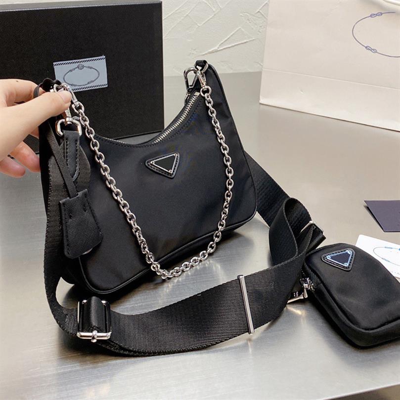 

Designer Hobo Re-Edition 2005 Nylon Shoulder Bag Italy Milano Brand Small Women Saffiano Shopping Handbags Half Moon Handbag With 308M, Pink