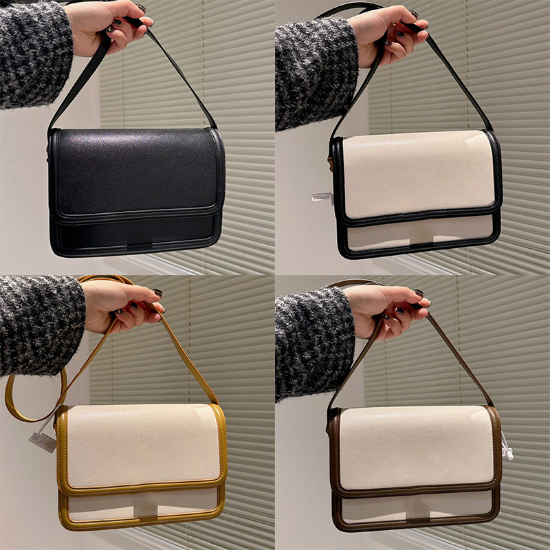 9A Quality Saints Laurant Solferino Shoulder Bag Top Cowhide Leather Women Designer Luxury Fashion Crossbody Tote Handbag Belt Tofu Purse Wallet-image-832937403