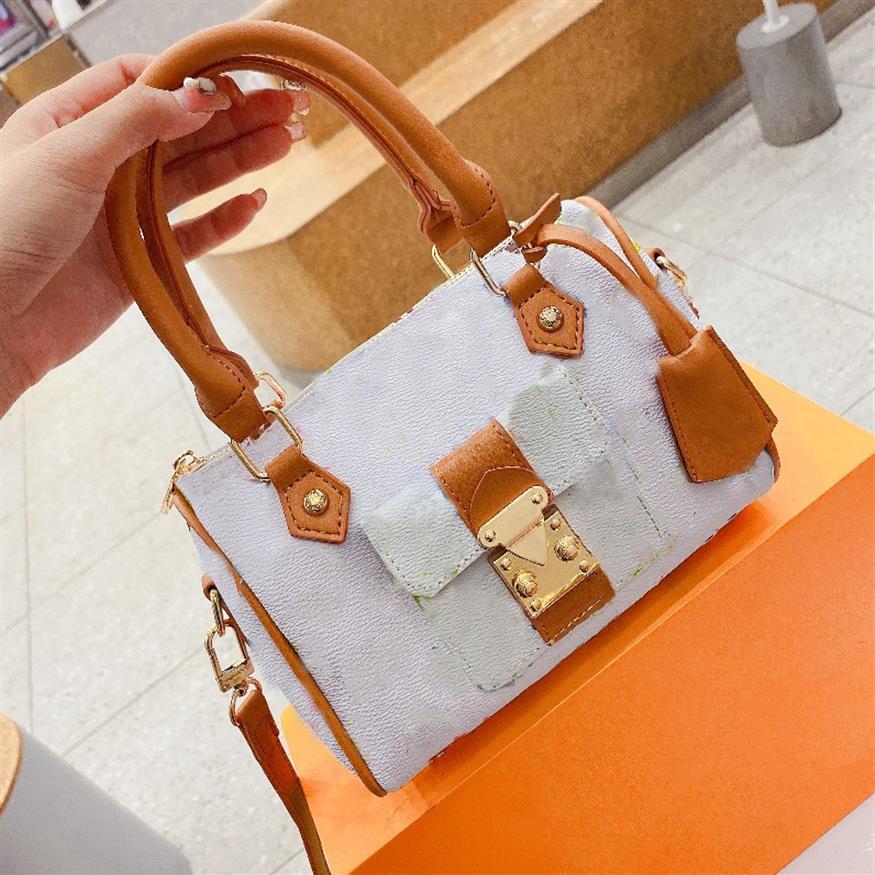 

classics vintage multicolore mini Boston Bags TRENDY leather handbag shoulder bags lady fashion purse wallet Crossbody shopping to277i, Color white