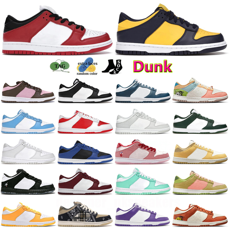 

2023 men women dunnks Running shoes panda Black White sneakers Grey Fog UNC Vintage Green Laser Orange Syracuse Mummy Cherry Candy trainers Eur 36-46, Color 35